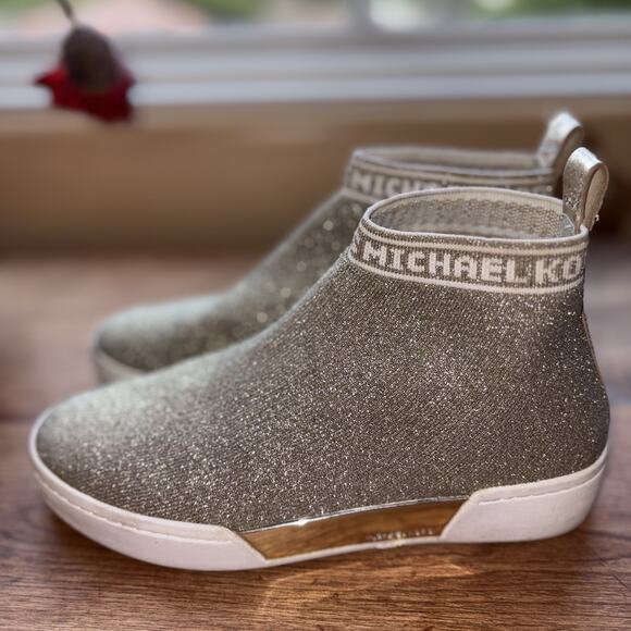 Michael Kors Grover Slip On Sneakers Metallic Gold Shoes Women’s Size 6.5 EUC - Picture 7 of 9